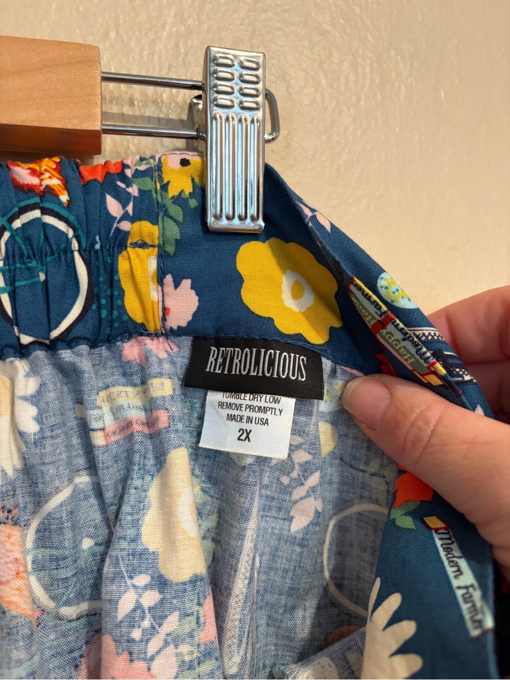 Retrolicious Chicken & Owl Farmgirl Skater Skirt, Partial Elastic Waist, size 2X - Picture 4 of 10